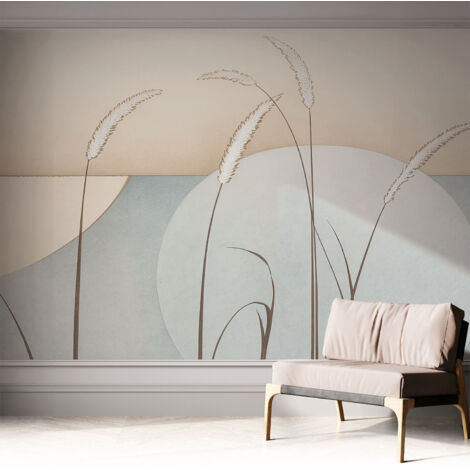 Selbstklebend Tapete - abwaschbar - Raumgestaltung Schlafzimmer Wohnzimmer Tapete Sanfte Gräser 312x219 cm (1/5)