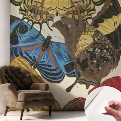 Selbstklebende Tapete - Wanddekoration Wohnzimmer - Tapete Schlafzimmer Schmetterlinge als Inspiration 250x250 cm
