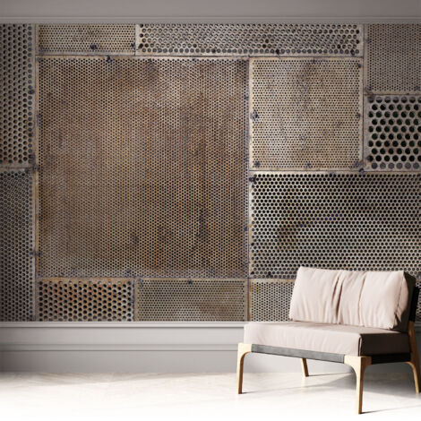 Tapete Selbstklebend - Fototapete mit Motiv - Wandtapete modern - Wanddeko Metallische Muster 312x219 cm (1/5)