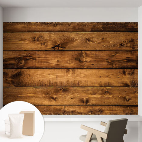 Tapete Vliestapete mit Kleber - modernes Design - Wohnungsdeko - geruchslos - langlebig Holzbretter 152x104 cm