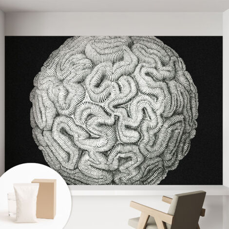 Tapete Vliestapete mit Kleber modern Wohnzimmer - Wanddeko Schlafzimmer - Tapete mit Motiv Kugelförmige Struktur 152x104 cm (1/5)