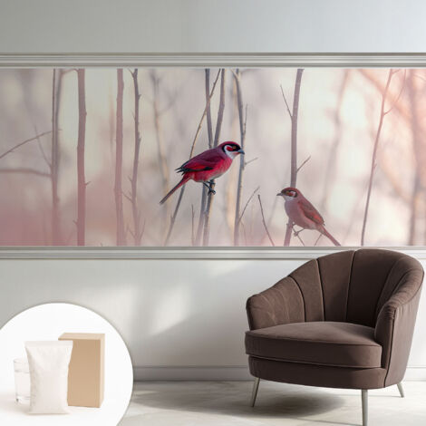Fototapete Tapete Vliestapete mit Kleber - trendige Wanddeko - Schlafzimmer - Wohnzimmer Vogelpaar 250x104 cm (1/5)