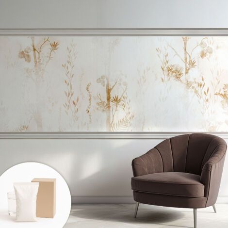 Fototapete Vliestapete mit Kleber - modern Wohnzimmer - Wanddekoration - einfach anzubringen Botanische Eleganz 250x104 cm (1/5)
