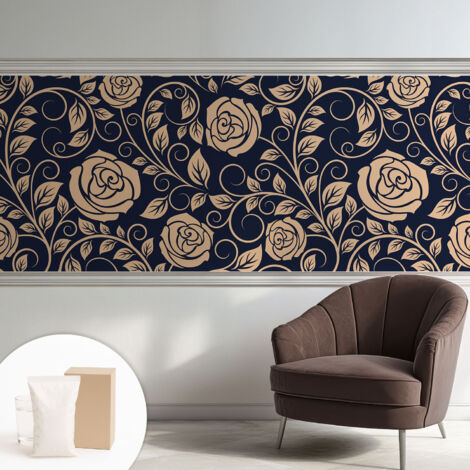 Tapete Dekorative Vliestapete mit Klebe für Wand - Mustertapete - moderne Einrichtung - für Büro Romantische Blumen 250x104 cm (1/5)
