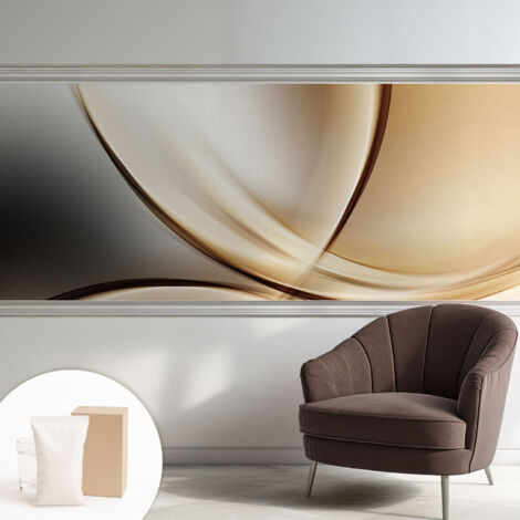 Tapete Vliestapete mit Kleber - abwaschbar - Arbeitszimmer - Esszimmer- Top Qualität Geschwungene Linien 250x104 cm (1/5)