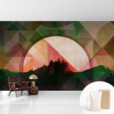 Tapete Dekorative Vliestapete mit Klebe für Wand - Mustertapete - moderne Einrichtung - für Büro Malerische Hügel 416x254 cm (1/5)