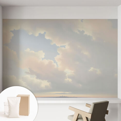 Tapete Dekorative Vliestapete mit Klebe für Wand - Mustertapete - moderne Einrichtung - für Büro Pastellfarbener Himmel 152x104 cm (1/5)