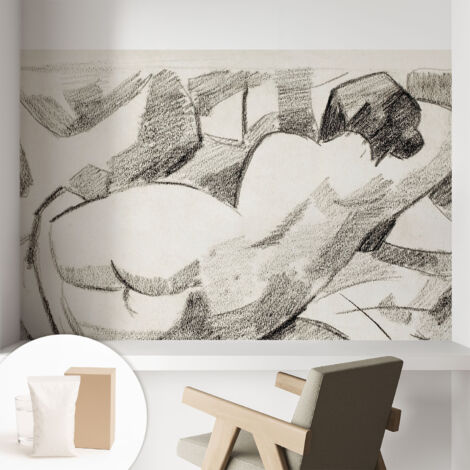 Tapete Vliestapete mit Kleber Wandtapete modern - Tapete mit Motiv - Tapete Schlafzimmer Liegende Figur 104x70 cm (1/5)