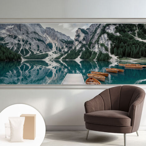 Fototapete Tapete Vliestapete mit Kleber - Wandtattoo - leicht anzubringen - Wandverkleidung Bergpanorama 250x104 cm (1/5)