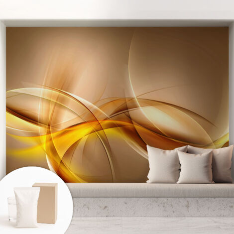 Tapete Vliestapete mit Kleber- abwaschbar - Raumgestaltung Schlafzimmer Wohnzimmer Tapete Sanfte Linien 208x146 cm (1/5)