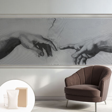 Tapete Vliestapete mit Kleber - Wandgestaltung - Tapete Wohnzimmer - Flur Eingangsbereich Hypnotische Hände 250x104 cm (1/5)