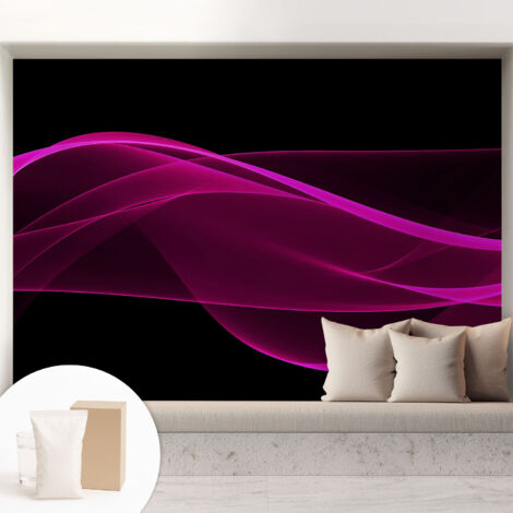 Tapete Vliestapete mit Kleber - modernes Design - Wohnungsdeko - geruchslos - langlebig Rosa Bänder 208x146 cm (1/5)
