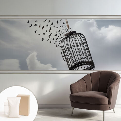 Fototapete Vliestapete mit Kleber - modern Wohnzimmer - Wanddekoration - einfach anzubringen Fliegende Vögel 250x104 cm (1/5)