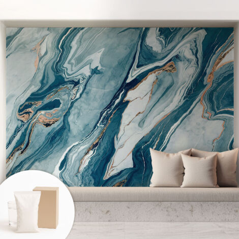 Fototapete Tapete Vliestapete mit Kleber - trendige Wanddeko - Schlafzimmer - Wohnzimmer Mineralische Eleganz 208x146 cm (1/5)