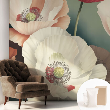 Fototapete Vliestapete mit Kleber - modern Wohnzimmer - Wanddekoration - einfach anzubringen Blumige Schönheit 250x250 cm (1/5)
