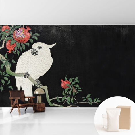 Tapete Vliestapete mit Kleber Wandtapete modern - Tapete mit Motiv - Tapete Schlafzimmer Paprika-Papagei 416x254 cm (1/5)