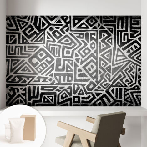 Fototapete Tapete Vliestapete mit Kleber - trendige Wanddeko - Schlafzimmer - Wohnzimmer Geometrisches Labyrinth 104x70 cm (1/5)