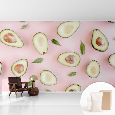 Tapete Vliestapete mit Kleber - Wanddekoration Wohnzimmer - Tapete Schlafzimmer Avocado-Komposition 416x254 cm (1/5)