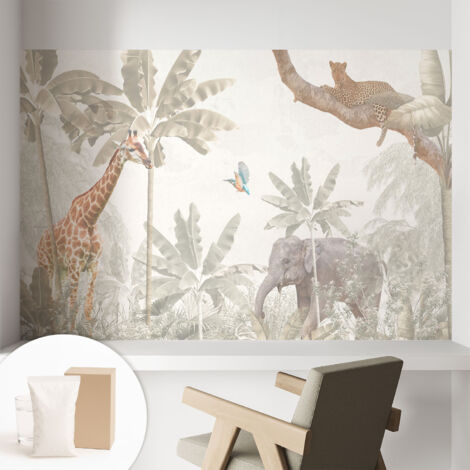 Fototapete Tapete Vliestapete mit Kleber Büro Wandgestaltung - Wanddekoration Wohnzimmer Tropische Oase 104x70 cm (1/5)