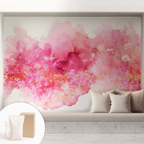 Tapete Vliestapete mit Kleber - Fototapete mit Motiv - Wandtapete modern - Wandgestaltung Blumiges Muster 208x146 cm (1/5)
