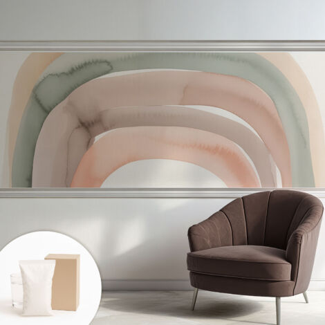 Tapete Vliestapete mit Kleber modern Wohnzimmer - Wanddeko Schlafzimmer - Tapete mit Motiv Regenbogenbögen 250x104 cm (1/5)