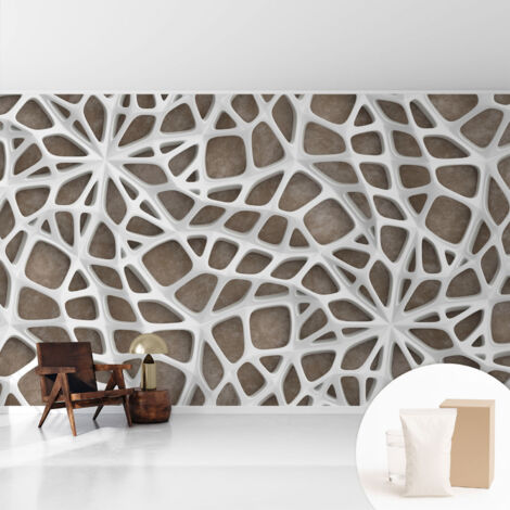 Fototapete Vliestapete mit Kleber - modern Wohnzimmer - Wanddekoration - einfach anzubringen Spitzenartiges Netz 416x254 cm (1/5)