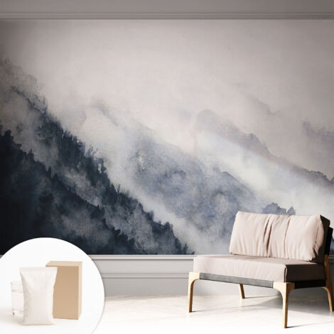 Fototapete Vliestapete mit Kleber - modern Wohnzimmer - Wanddekoration - einfach anzubringen Bergnebel 312x219 cm (1/5)