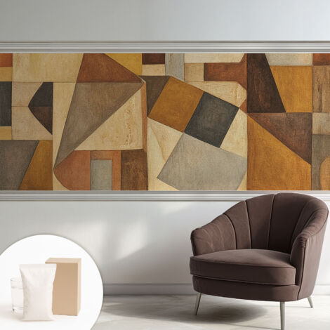 Fototapete Tapete Vliestapete mit Kleber Büro Wandgestaltung - Wanddekoration Wohnzimmer Geometrische Abstraktion 250x104 cm (1/5)