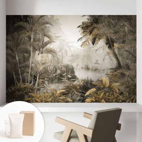 Fototapete Vliestapete mit Kleber - modern Wohnzimmer - Wanddekoration - einfach anzubringen Tropischer Wald 104x70 cm
