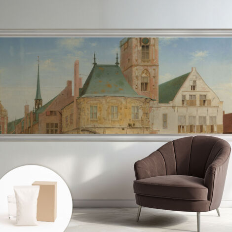Fototapete Vliestapete mit Kleber - modern Wohnzimmer - Wanddekoration - einfach anzubringen Historisches Rathaus 250x104 cm (1/5)