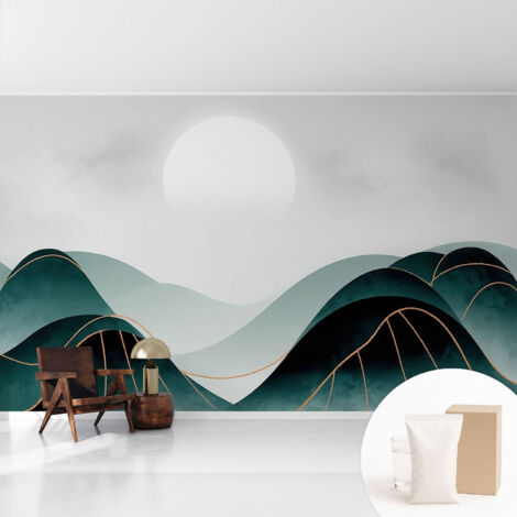 Fototapete Vliestapete mit Kleber - modern Wohnzimmer - Wanddekoration - einfach anzubringen Scheinbare Ruhe 416x254 cm (1/5)