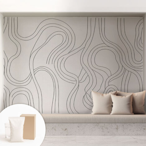 Tapete Dekorative Vliestapete mit Klebe für Wand - Mustertapete - moderne Einrichtung - für Büro Organische Linien 208x146 cm (1/5)