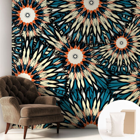 Tapete Vliestapete mit Kleber modern Wohnzimmer - Wanddeko Schlafzimmer - Tapete mit Motiv Blumenenergie 250x250 cm (1/5)