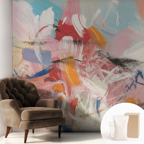 Tapete Vliestapete mit Kleber modern Wohnzimmer - Wanddeko Schlafzimmer - Tapete mit Motiv Harmonische Abstraktion 250x250 cm (1/5)