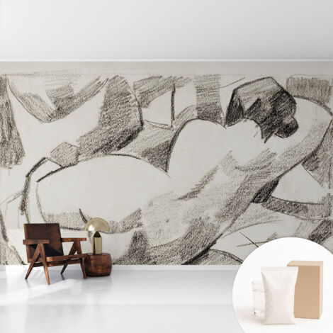 Tapete Vliestapete mit Kleber - modernes Design - Wohnungsdeko - geruchslos - langlebig Liegende Figur 416x254 cm (1/5)