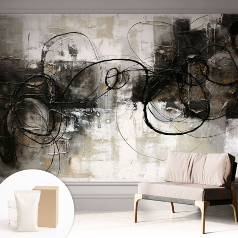 Tapete Vliestapete mit Kleber Wandtapete modern - Tapete mit Motiv - Tapete Schlafzimmer Abstrakter Wirbel 312x219 cm (1/5)