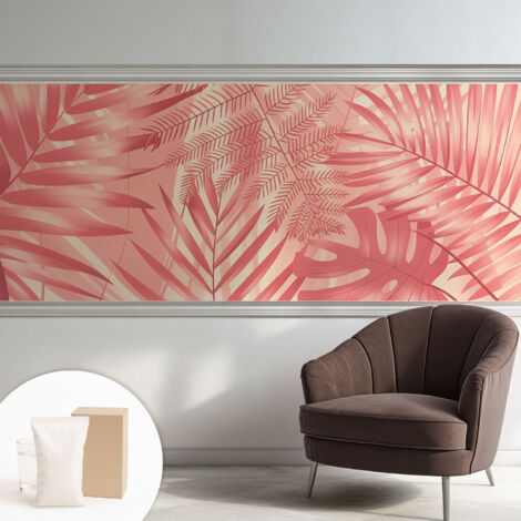 Tapete Dekorative Vliestapete mit Klebe für Wand - Mustertapete - moderne Einrichtung - für Büro Tropische Blätter 250x104 cm (1/5)