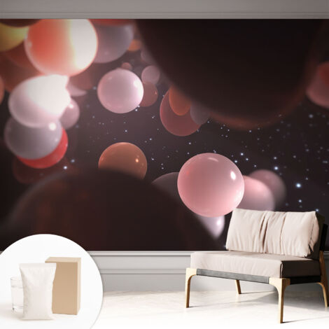 Fototapete Vliestapete mit Kleber - modern Wohnzimmer - Wanddekoration - einfach anzubringen Kosmische Kugeln 312x219 cm (1/5)