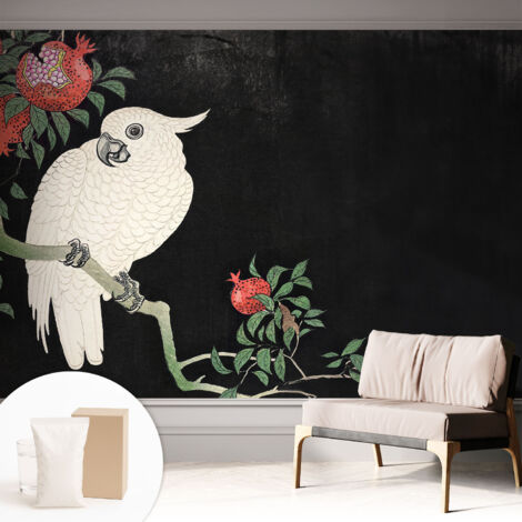 Fototapete Tapete Vliestapete mit Kleber Büro Wandgestaltung - Wanddekoration Wohnzimmer Paprika-Papagei 312x219 cm (1/5)