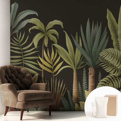 Tapete Vliestapete mit Kleber - Fototapete mit Motiv - Wandtapete modern - Wandgestaltung Tropischer Dschungel 250x250 cm
