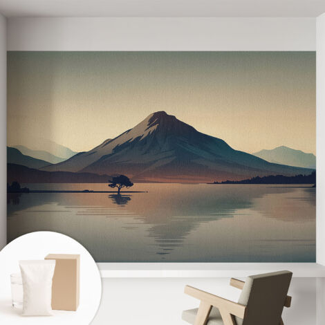 Tapete Vliestapete mit Kleber - Fototapete mit Motiv - Wandtapete modern - Wandgestaltung Berglandschaft 152x104 cm (1/5)