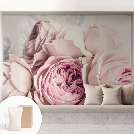 Tapete Vliestapete mit Kleber - abwaschbar - Arbeitszimmer - Esszimmer- Top Qualität Rosa Rosen 208x146 cm (1/5)