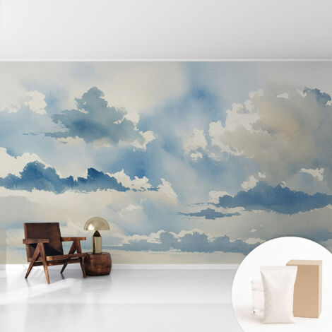 Fototapete Vliestapete mit Kleber - modern Wohnzimmer - Wanddekoration - einfach anzubringen Himmlische Wolken 416x254 cm (1/5)