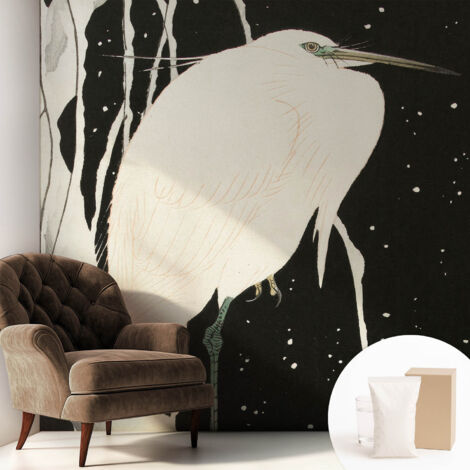 Fototapete Vliestapete mit Kleber - modern Wohnzimmer - Wanddekoration - einfach anzubringen Wintervogel 250x250 cm (1/5)