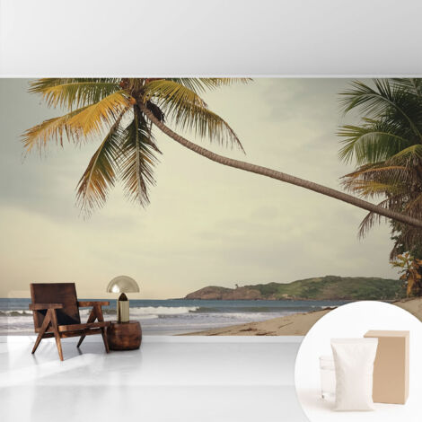 Fototapete Vliestapete mit Kleber - modern Wohnzimmer - Wanddekoration - einfach anzubringen Tropische Landschaft 416x254 cm (1/5)