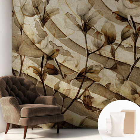 Tapete Vliestapete mit Kleber - abwaschbar - Tapete mit Motiv - trendige Wanddeko - elegant Fototapete Klassische Flora 250x250 cm (1/5)