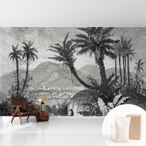 Tapete Vliestapete mit Kleber Wandtapete modern - Tapete mit Motiv - Tapete Schlafzimmer Tropische Oase 416x254 cm (1/5)