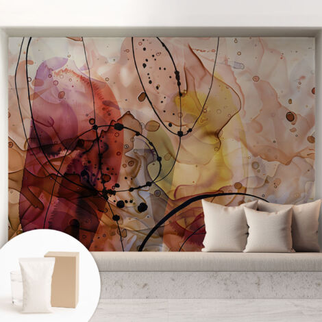 Tapete Vliestapete mit Kleber - Wandgestaltung - Tapete Wohnzimmer - Flur Eingangsbereich Abstrakte Harmonie 208x146 cm (1/5)