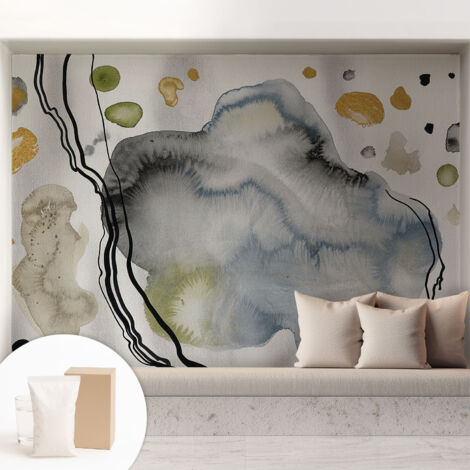 Tapete Vliestapete mit Kleber - Wanddekoration Wohnzimmer - Tapete Schlafzimmer Abstrakte Aquarellmalerei 208x146 cm (1/5)