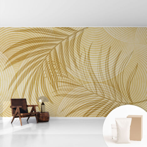 Tapete Vliestapete mit Kleber - abwaschbar - Tapete mit Motiv - trendige Wanddeko - elegant Fototapete Tropische Eleganz 416x254 cm (1/5)